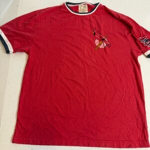 Red Jacket Red St Louis Cardinal’s Short Sleeve Tee with Striped Trim Red XXL